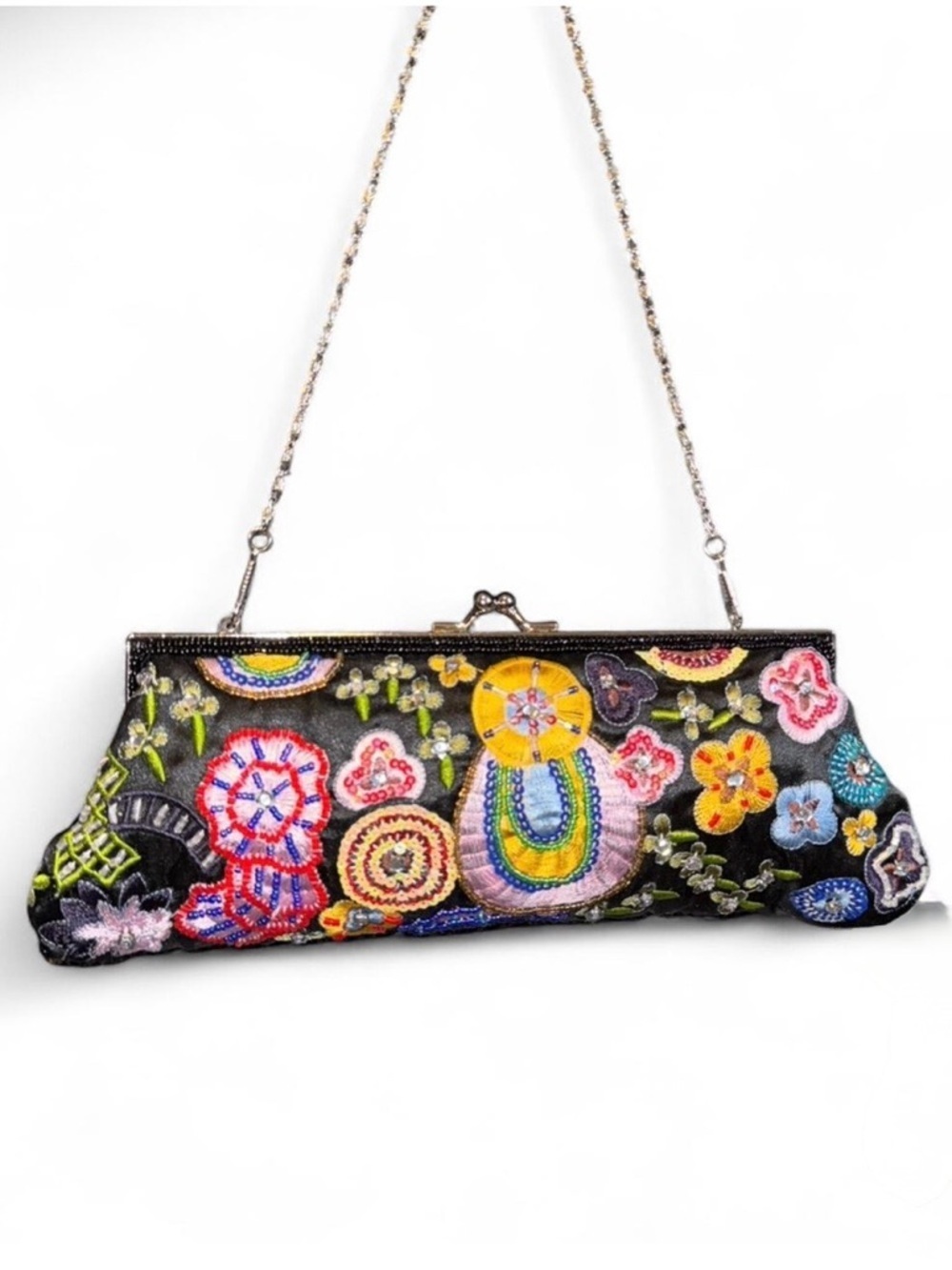Embrodered Beaded Sequin Satin Mini Bag